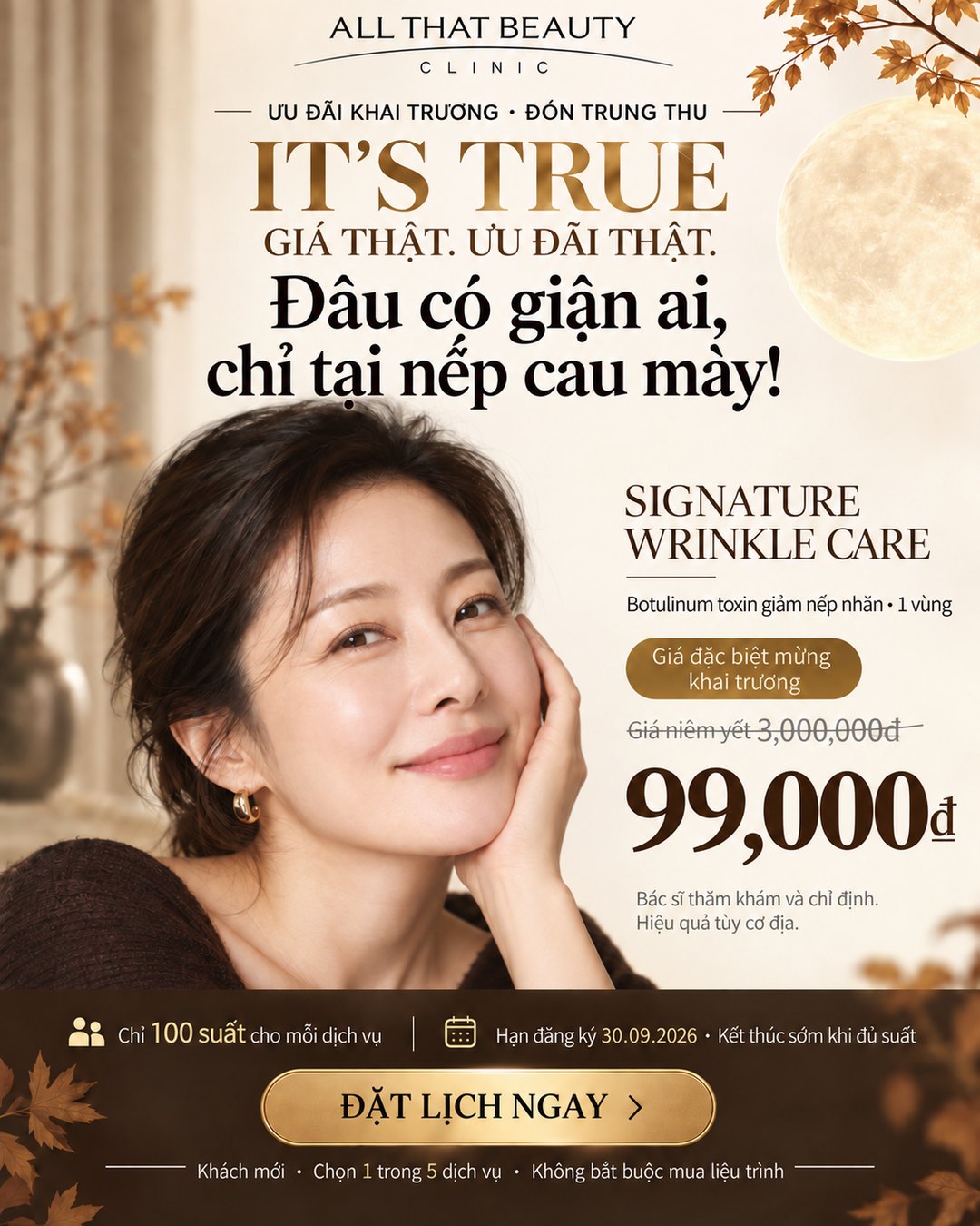 SIGNATURE WRINKLE CARE — Botulinum toxin giảm nếp nhăn · 1 vùng — 99.000₫